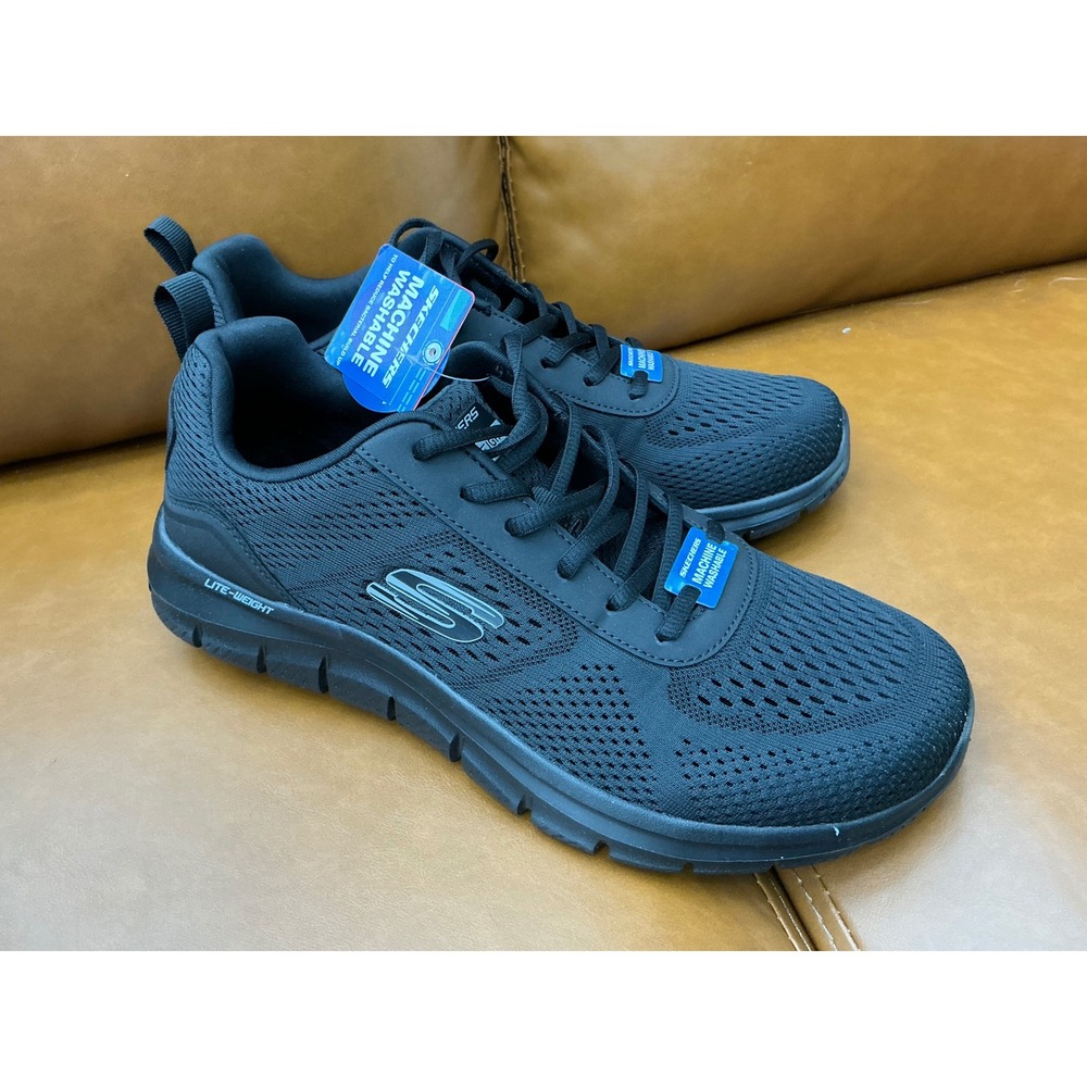 Skechers Sport Memory Foam Shoes Mens 10 Black New Lightweight Mesh Sneakers